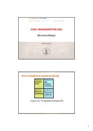 KURS I ØKONOMIOPPFØLGING Økonomiavdelingen Kurs i ...