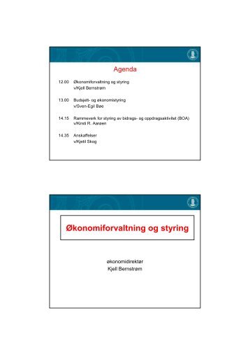 Økonomiforvaltning og styring - Universitetet i Bergen