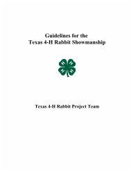 Guidelines for the Texas 4-H Rabbit Showmanship - Smith
