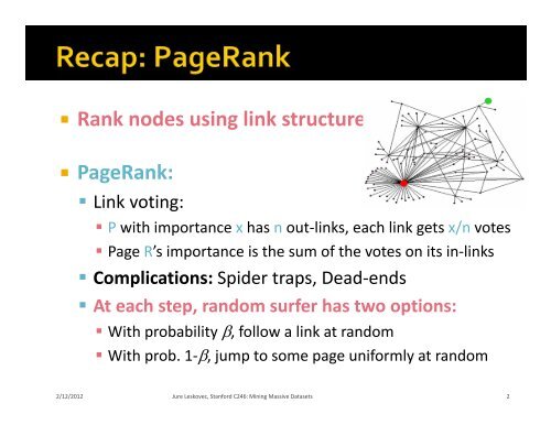 PageRank and Similar Ideas - SNAP - Stanford University