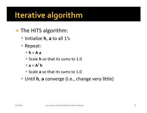 PageRank and Similar Ideas - SNAP - Stanford University