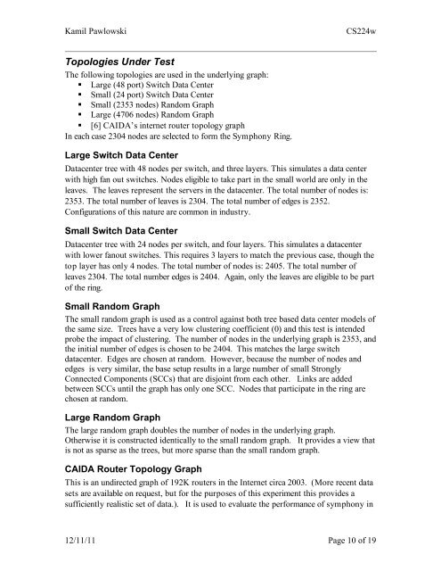 Small World Overlay Networks - SNAP