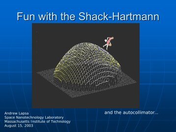 Fun with the Shack-Hartmann - Space Nanotechnology Laboratory