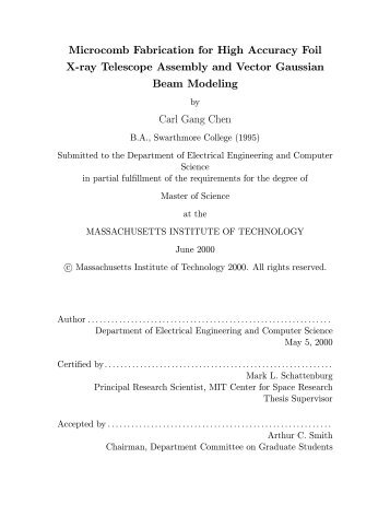 Microcomb Fabrication for High Accuracy Foil X-ray Telescope ...