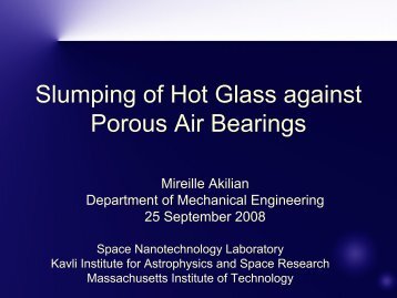 Slumping of Hot Glass against Porous Air Bearings - Space ...