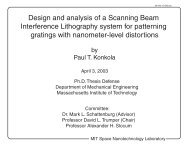Design and analysis of a Scanning Beam Interference Lithography ...