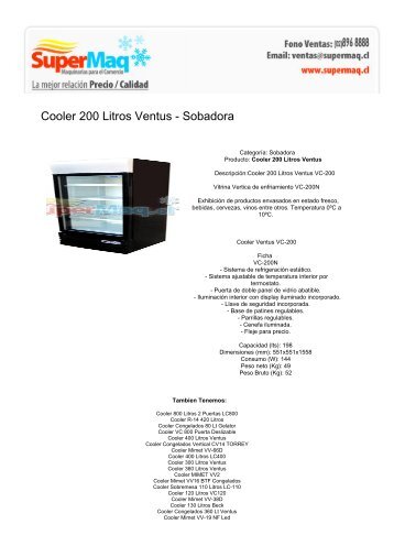 Cooler 200 Litros Ventus - Sobadora