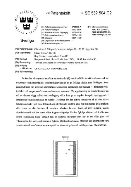 (12) Patentskrift om SE 532 504 C2 .... e., - Questel