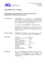 AQUADOSIL SP â 20 Legio - Aquametasil Wasseraufbereitung GmbH