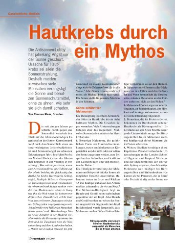 Hautkrebs durch ein Mythos - Sonnenstudio, Magic-Sun, Lohr