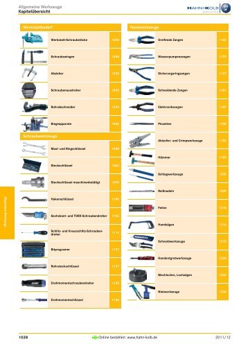 HAHN+KOLB-Werkzeugkatalog 2010/11 – Allgemeine Werkzeuge