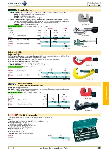 HAHN+KOLB-Werkzeugkatalog 2010/11 – Allgemeine Werkzeuge