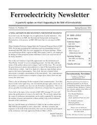 Ferroelectricity Newsletter - Naval Postgraduate School