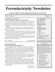 Ferroelectricity Newsletter - Naval Postgraduate School
