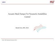 Acoustic Mode Damper For Parametric Instabilities Control