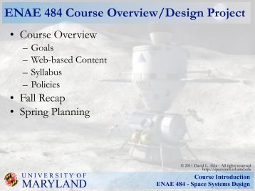 ENAE 484 Course Overview/Design Project - Dave Akin's Web Site