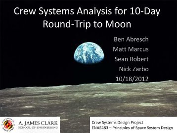 Crew Systems Analysis for 10-Day Trip to Moon