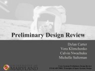 Preliminary Design Review - University of Maryland