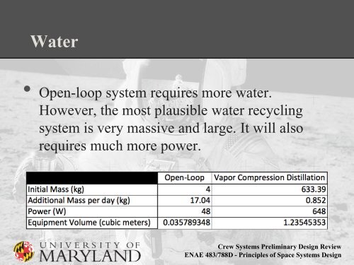 Preliminary Design Review - University of Maryland