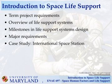 Introduction to Space Life Support