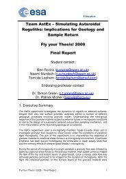 Implications for Geology and Sample Return Fly your Thesis ... - ESA