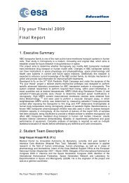 Fly your Thesis! 2009 Final Report - ESA