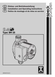 Type: BN 15 - SPECK-Pumpen