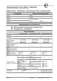 Ausbauprotokoll für einen Wärme- / Kältezähler