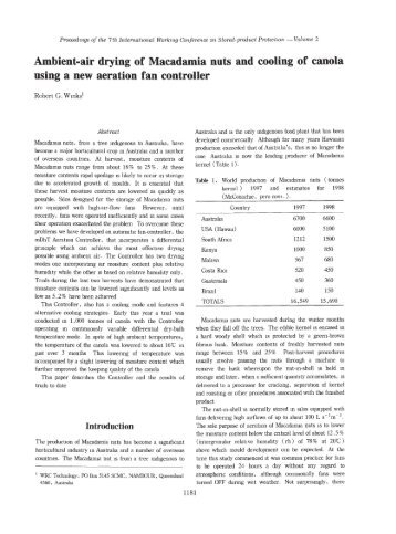 Ambient-air drying of Macadamia nuts and cooling of canola using a ...