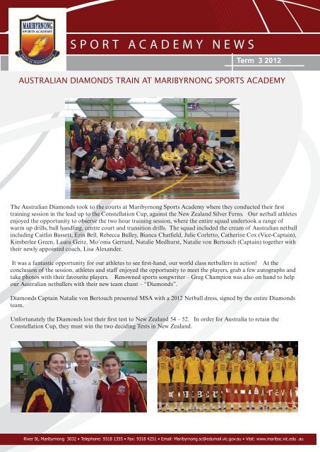 Term 3 2012 - Maribyrnong Sports Academy @ Maribyrnong College