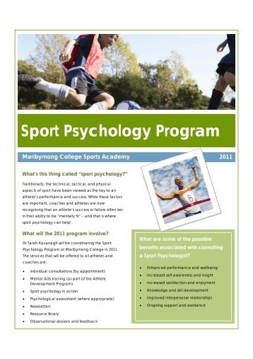 Sport Psychology Program - Maribyrnong Sports Academy ...