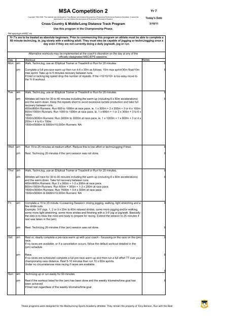 MSA Yr7-12MLDistTrainingProgram - Maribyrnong Sports Academy ...