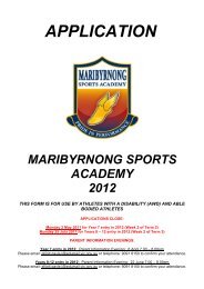 Application 2012 version 2 - Maribyrnong Sports Academy ...