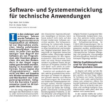 Software- und Systementwicklung für technische Anwendungen