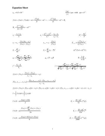 The formula sheet