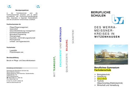 BERUFLICHE SCHULEN DES WERRA- MEISSNER- KREISES IN