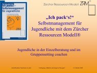 Selbstmanagement für Jugendliche mit dem Zürcher Ressourcen ...