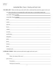 Lord of the Flies: Chapter 1 Reading and Study Guide - Staff Portal ...