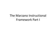 The Marzano Instructional Framework Part I Slides