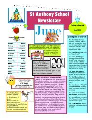 St Anthony School Newsletter - St. Anthony Elementary School ...