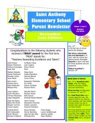Saint Anthony Elementary School Parent Newsletter - St. Anthony ...