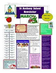 St Anthony School Newsletter - St. Anthony Elementary School