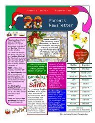 Parents Newsletter - St. Anthony Elementary School