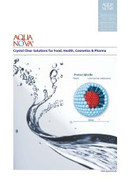 Crystal Clear Solutions for Food, Health, Cosmetics ... - Aquanova