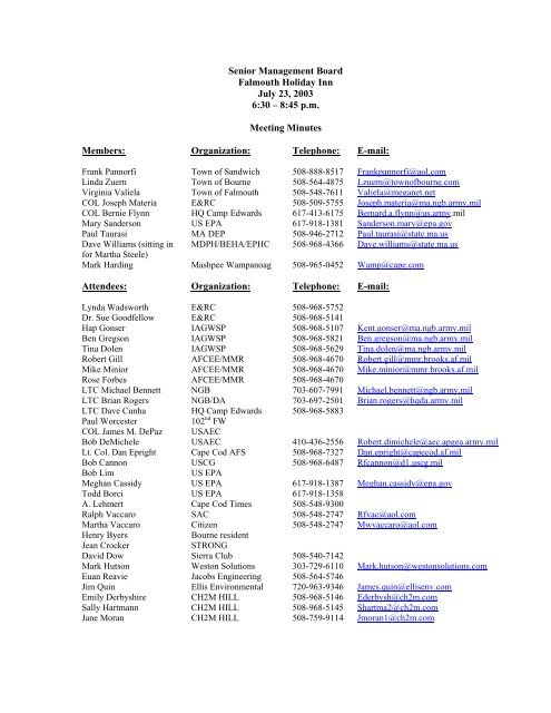 Senior Management Board, July 23, 2003 - STATES - The National