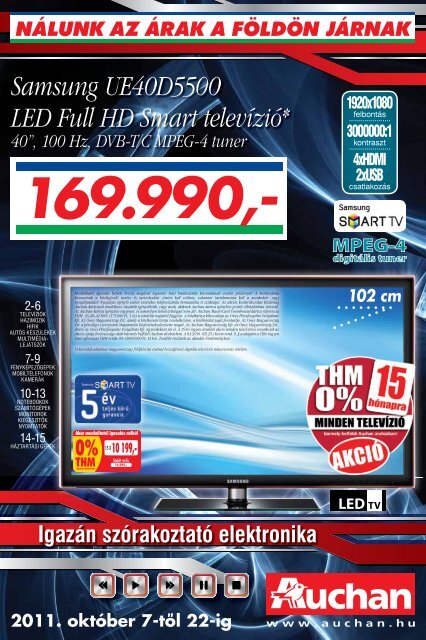 Samsung UE40D5500 LED Full HD Smart televízió* - Auchan