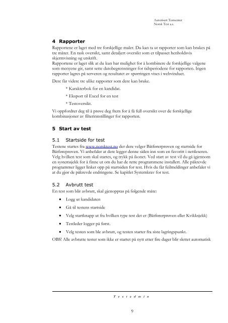 Brukerdokumentasjon TestStation Admin - Datakortet as
