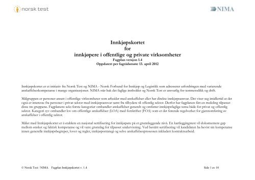 Innkjøpskortet for innkjøpere i offentlige og private ... - Datakortet as