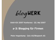 Blogging für Firmen - Zeix AG