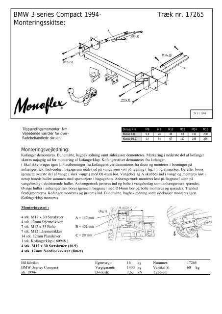 Monteringsinstruktion: BMW 3-Series Compact ... - Schmiedmann